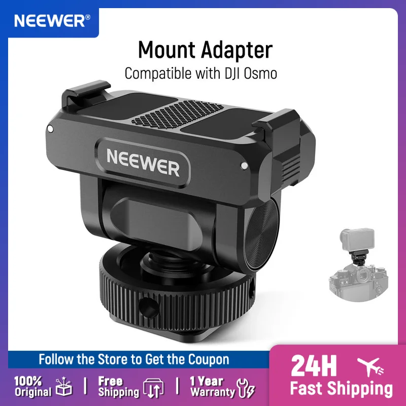 

Neewer Mount Adapter for DJI Osmo Action 5 Pro Action 4 Action 3 Magnetic Quick Release 160° Tilt Action Camera Adapter Mount