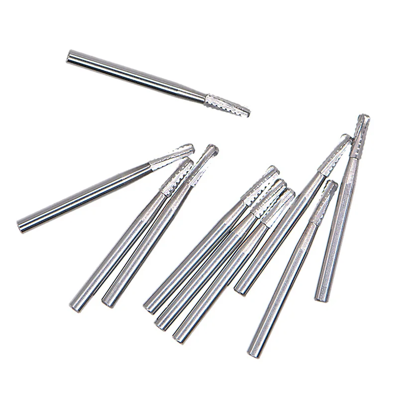 10PCS Dental High Speed Drill Broken Crown Needle For Endodontic Silver Plated Handle Bit Dentist Tools 1958# 1957#