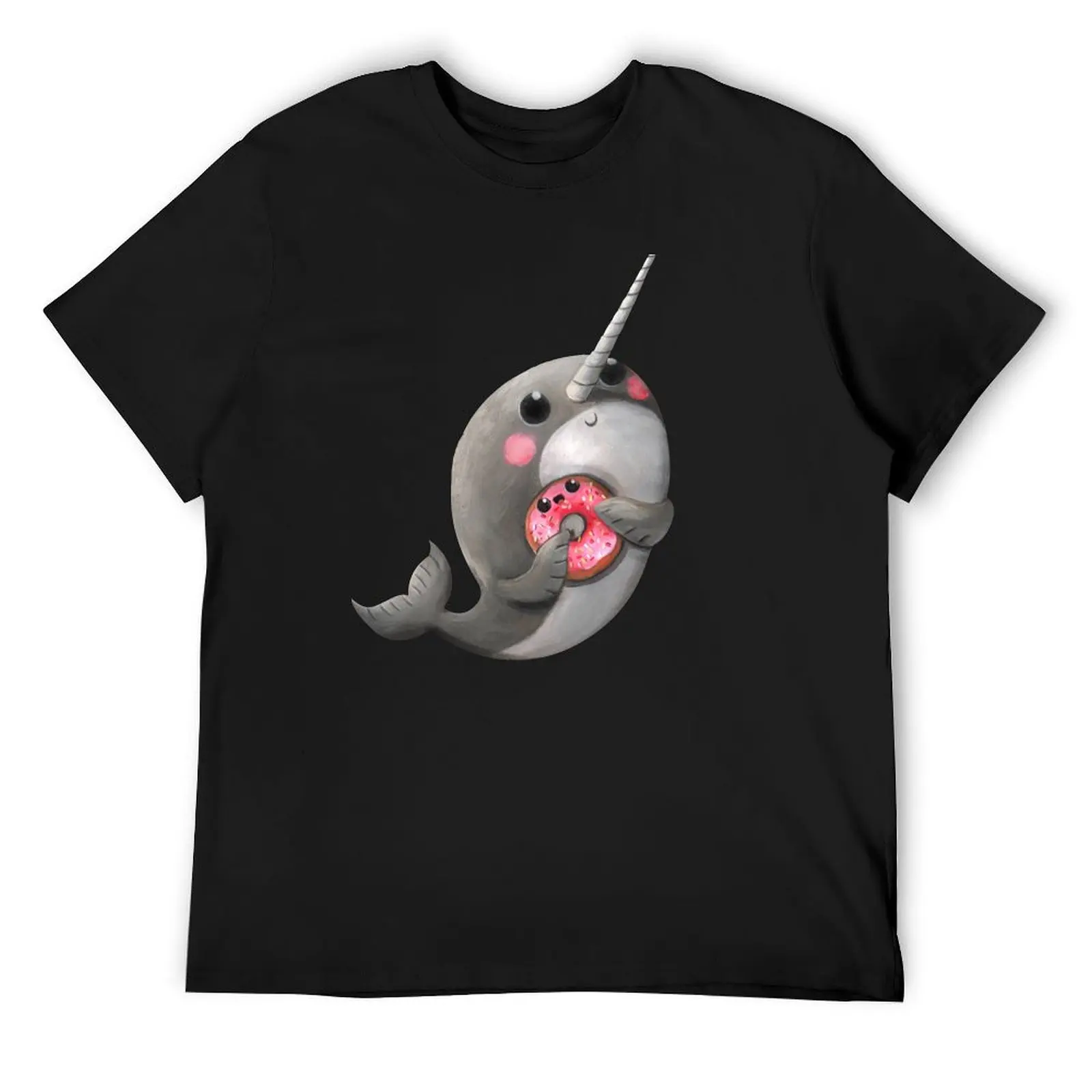 Cute Narwhal with donut T-Shirt rapper graphic tees graphic t shirts kawaii clothes mens graphic t-shirts anime