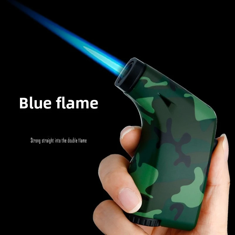 

Portable Mini Outdoor Windproof Butane Gas Lighter Metal Turbo Torch Blue Flame Spray Multifunctional Cigar Lighter Men's Gifts