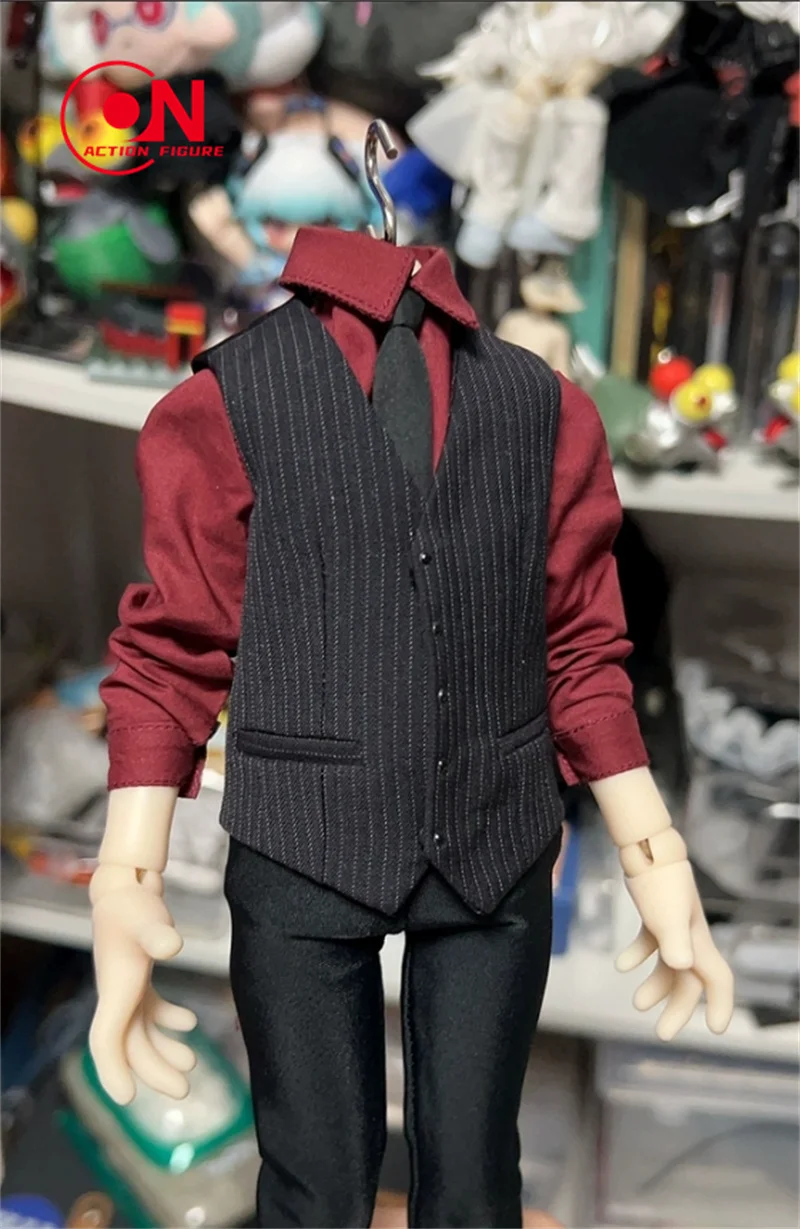 AFS 1/6 Schaal Zwart Streep Pak Vest Kleding Accessoires Model Fit 12-inch Soldaat Action Figure Body