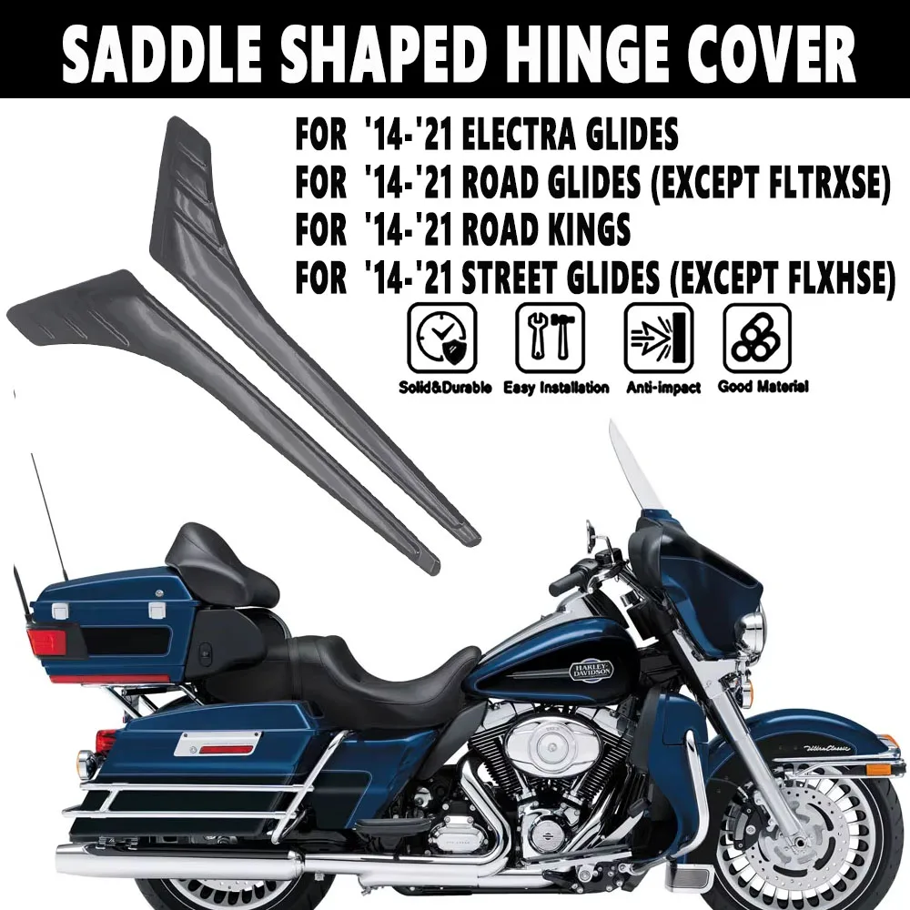 New Motorcycle Accessory Black Tri-Line Saddlebag Hinge Covers FOR Electra Road Street Glides Road Kings 2014-2020