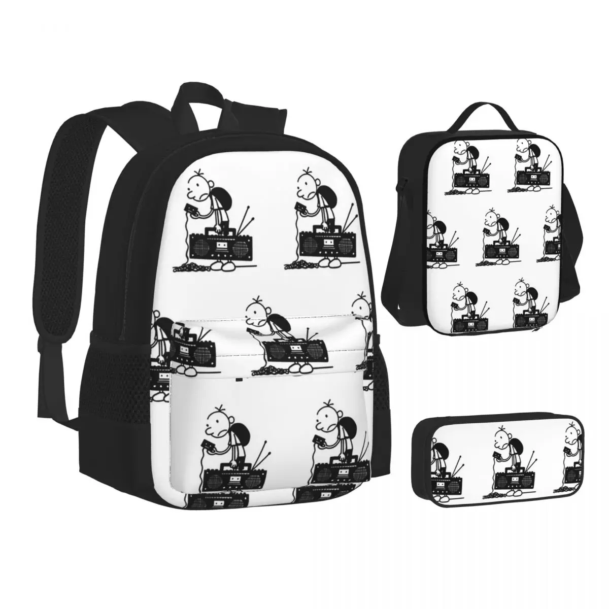 Diary Of A Wimpy Kid Old School Backpacks Boys Girls Bookbag School Bags Children Rucksack Lunch Bag Pen Bag Three-Piece Set