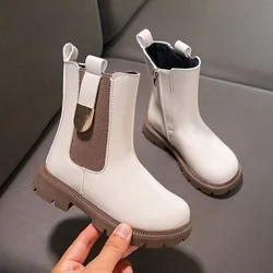 Botas Chelsea para niñas, botines impermeables, cálidos, estilo británico, otoño e invierno, Size27-37