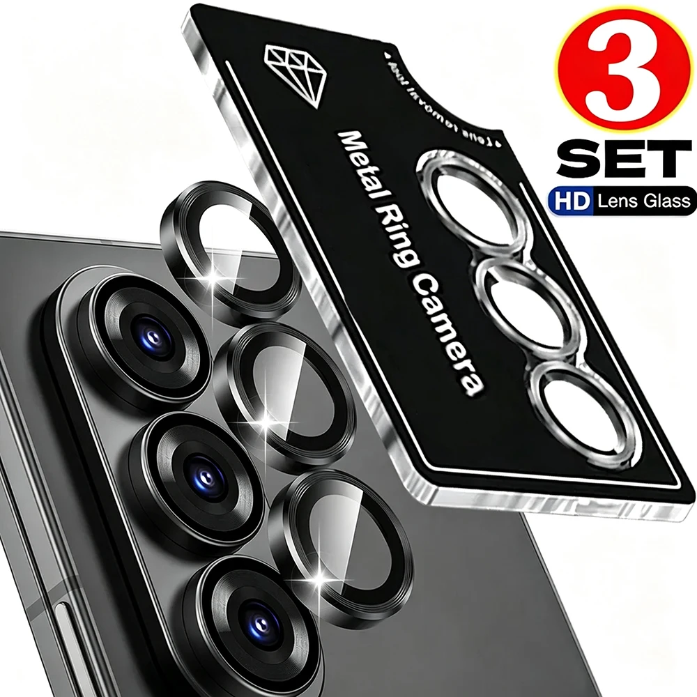 3-1Sets Alloy Metal Ring Glass Camera Lens Protector for Samsung Galaxy Z Fold 8 Ultra Flip 8 One-Step Installation Lens Covers