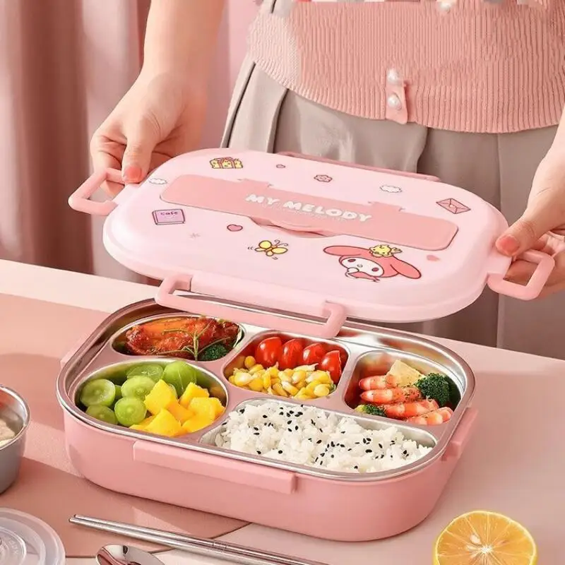 

Hot Sanrio Sus 304 Lunch Box Hello Kitty Kawaii Anime Fashion Student Office Worker Constant Temperature Bento Lunch Box New
