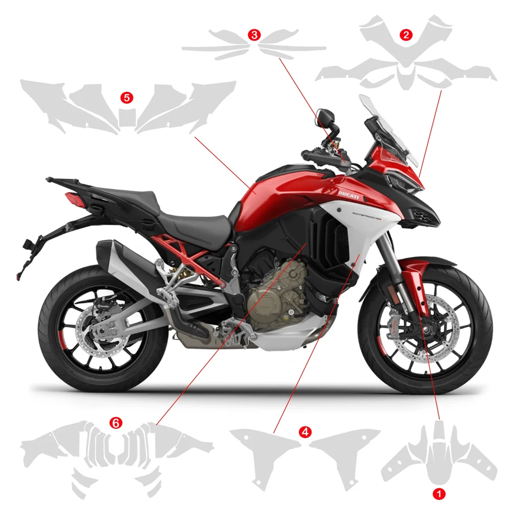 ل Ducati MULTISTRADA V4 /S دراجة نارية بولي TPU الطلاء طبقة حماية PPF المضادة للخدش هدية واقية Multistrada V4S 2021-2024