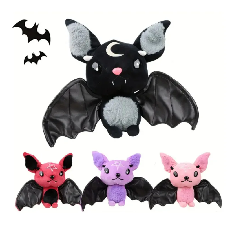 30cm Demon Bat Halloween Plushy Czterokolorowy Demon Bat Cartoon Miękki Model dla chłopców i dziewcząt Świąteczne prezenty na Halloween
