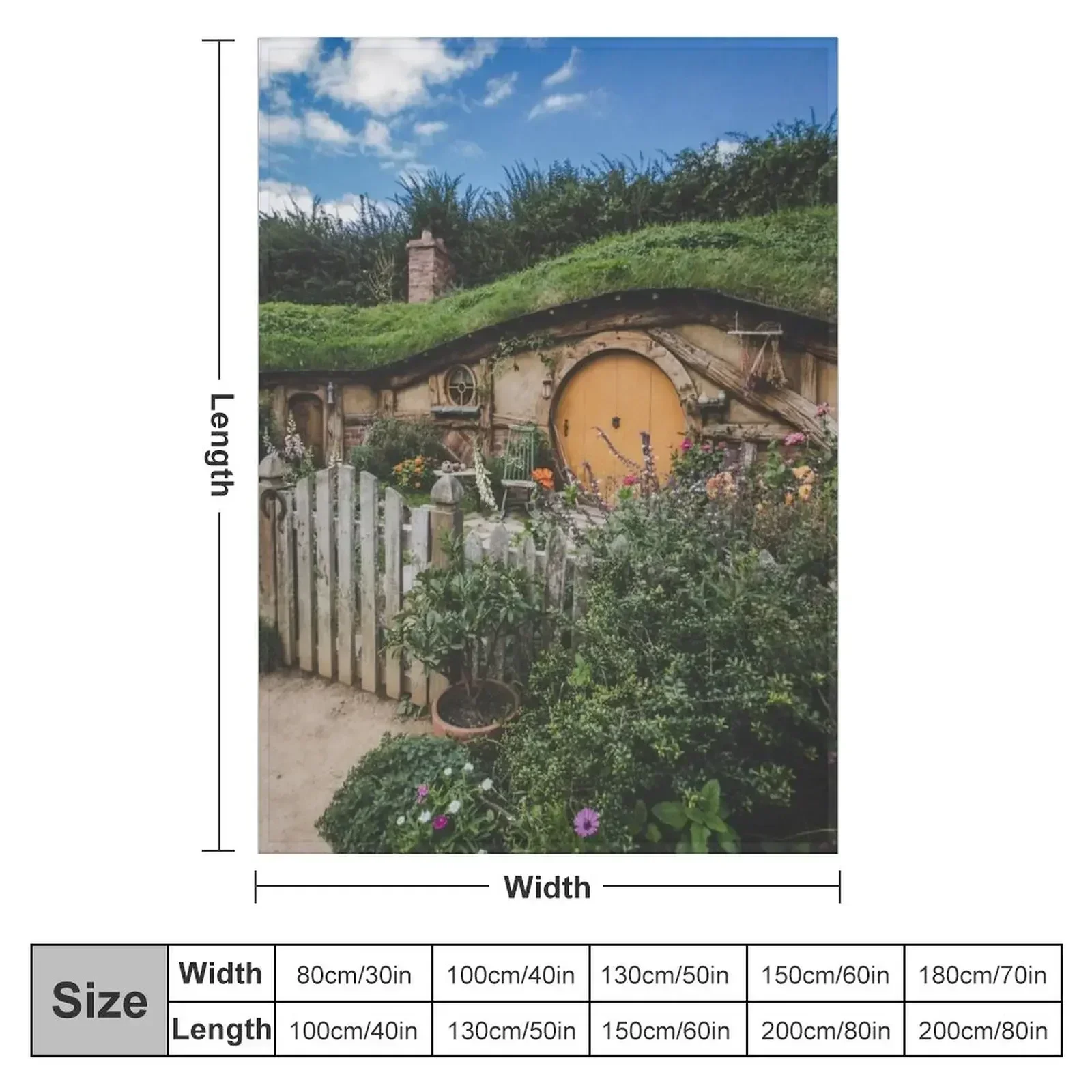 Hobbiton, The Shire Throw Blanket Summer warm for winter warm winter Blankets