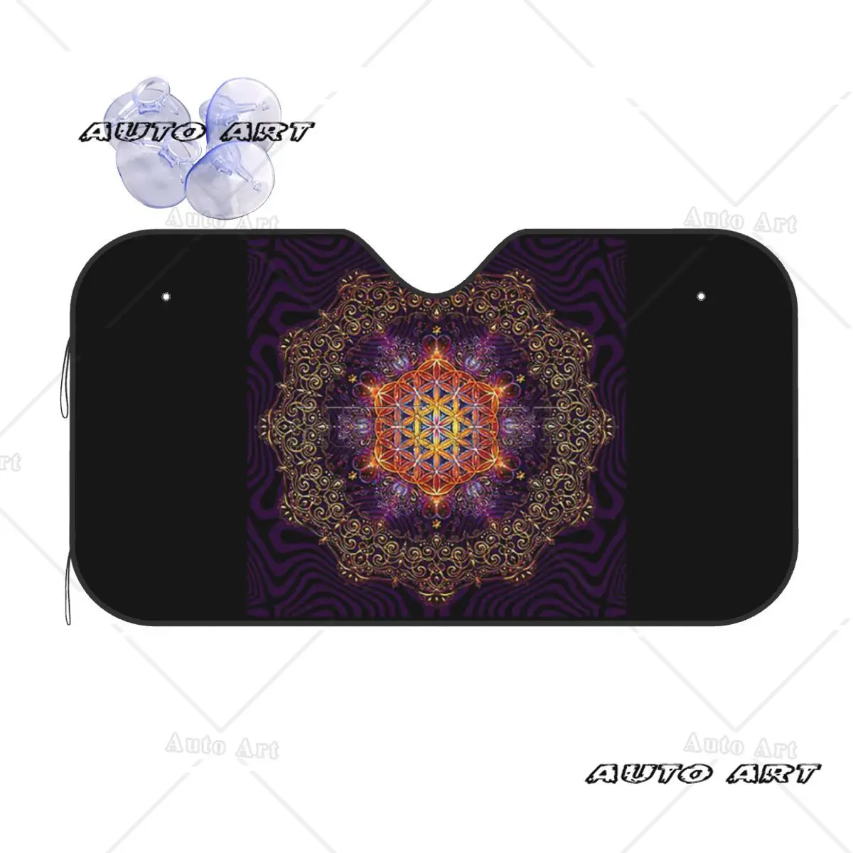 

Цветок жизни, золотой кружевной солнцезащитный козырек с мандалой, ветровое стекло автомобиля, переднее лобовое стекло, солнцезащитный козырек, аксессуары, чехлы