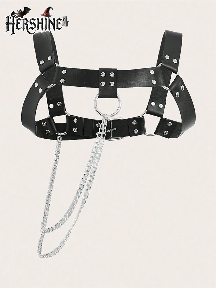 HERSHINE 1 pieza de cuerpo sexy para mujer con decoración de cadena de metal Y2K estilo gótico estilo oscuro accesorios de Halloween diversión en club nocturno