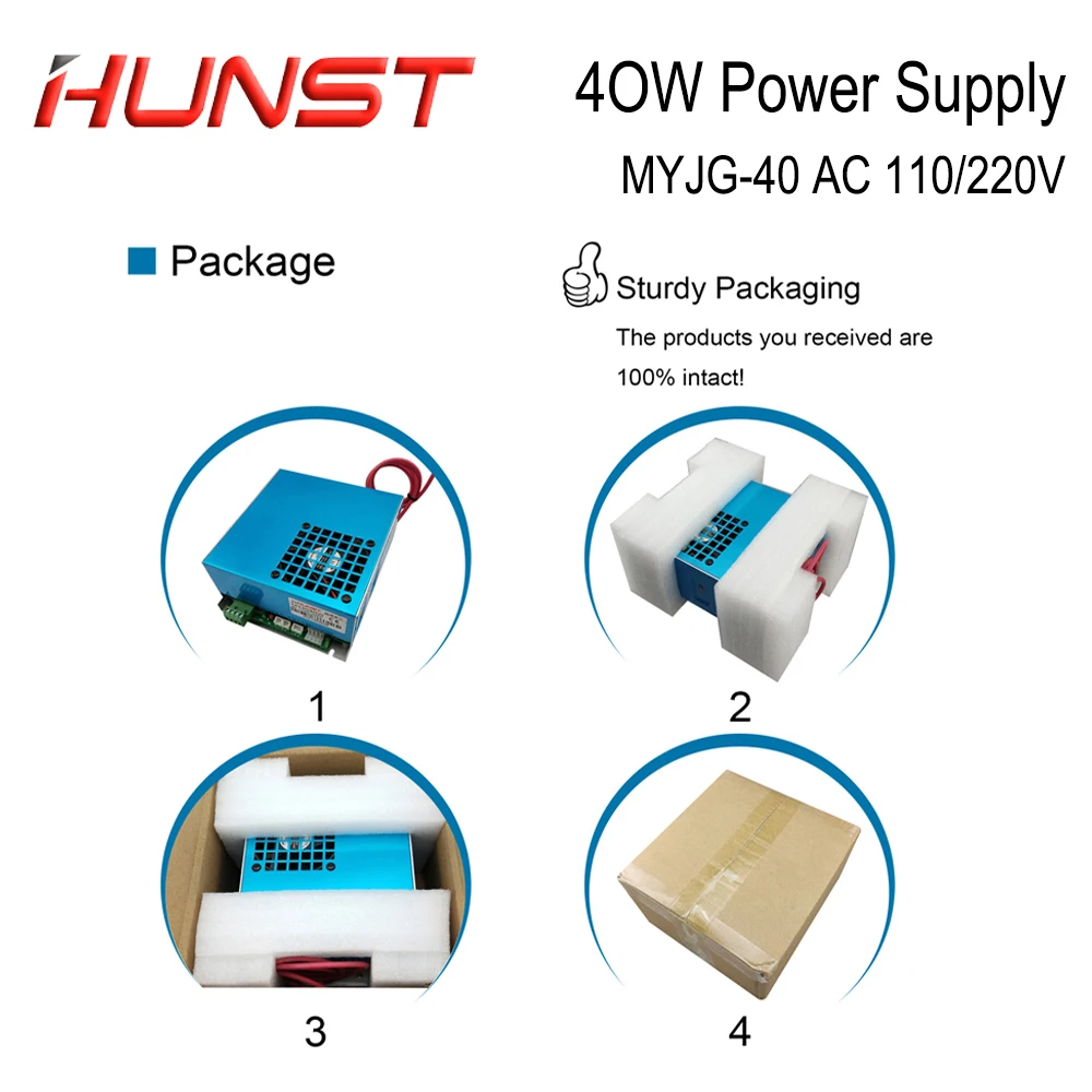 Hunst MYJG-40W Zasilacz lasera CO2 110V/220V Generator laserowy do grawerki laserowej 40W