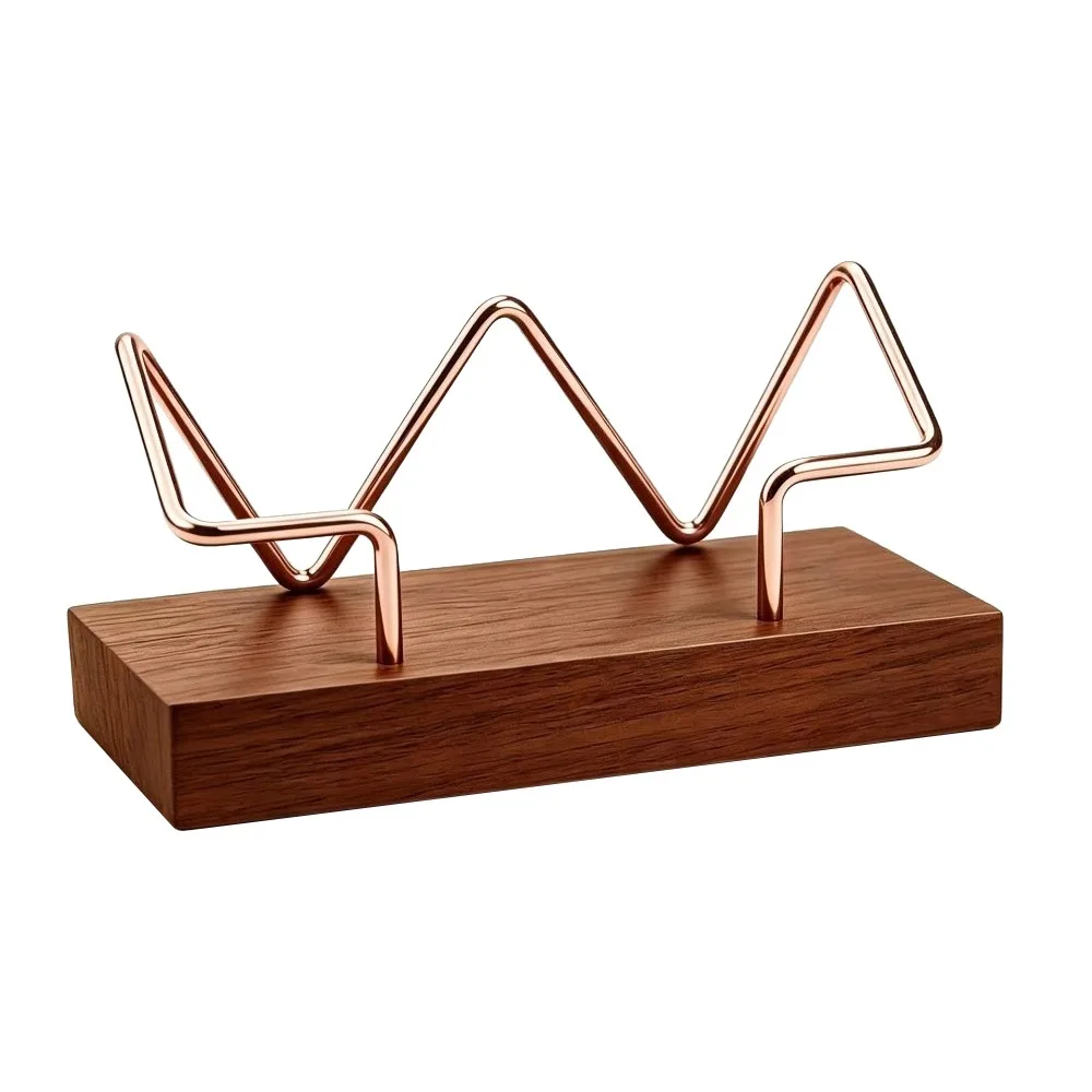 Multifunctional Wooden Business Card Holder Metal Wood Combined Multiple Styles Desk Card Display Rack Desktop Card Holder Hotel