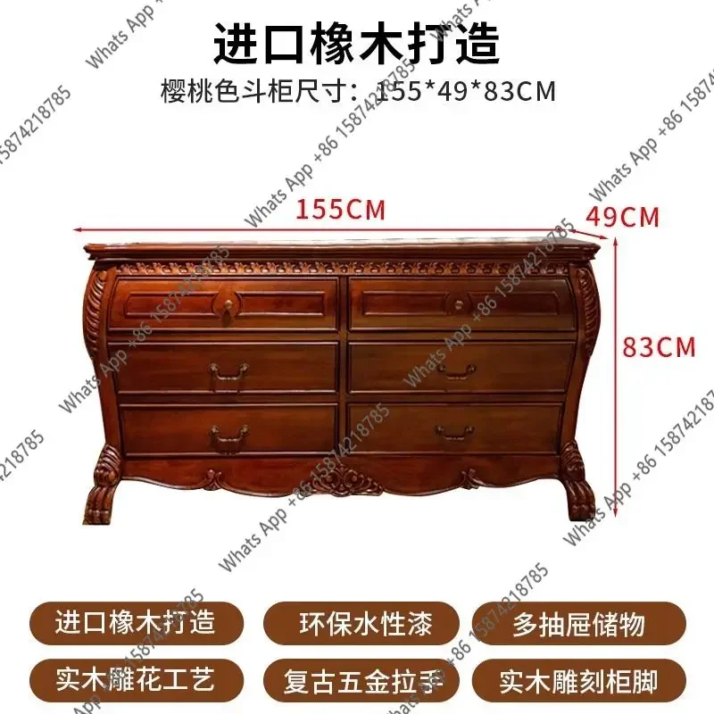 X American Solid Wood Nine-chest Cabinet, Bedroom Storage Drawer Storage, Jewelry Wall Cabinet, Retro Dining Side Cabinet