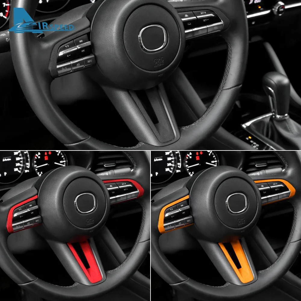 Top Suede Trim LHD RHD Sticker For Mazda 3 Axela BP 2019-2024 2025 CX30 CX-30 2020-2025 CX50 CX-50 2023-2025 Car Steering Wheel view 4