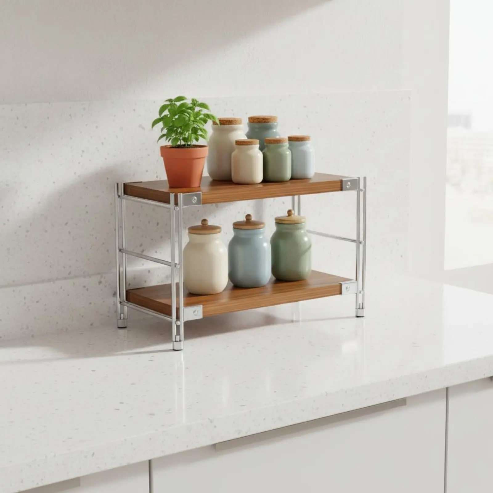 Narrow Floor Standing Shelf Sturdy Duty Multi-Tier Accessible Shelving Single-Tier Shelving Single-Tier Adjustable Shelves view 3