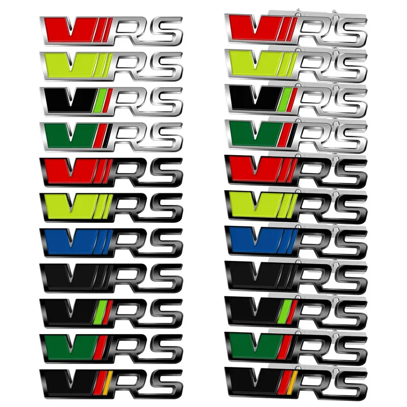 3D Auto Metall VRS Logo Kühlergrill Emblem Körper Aufkleber Hinten Stamm Abzeichen Aufkleber Dekor Für Octavia Fabia Rapid Superb Kodiaq El Evro