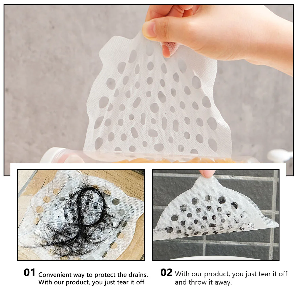 

40PCS Floor Hair Catcher Waterproof Drain Cover Hair Stopper Adhesive Shower Bath Tub Kitchen Drain