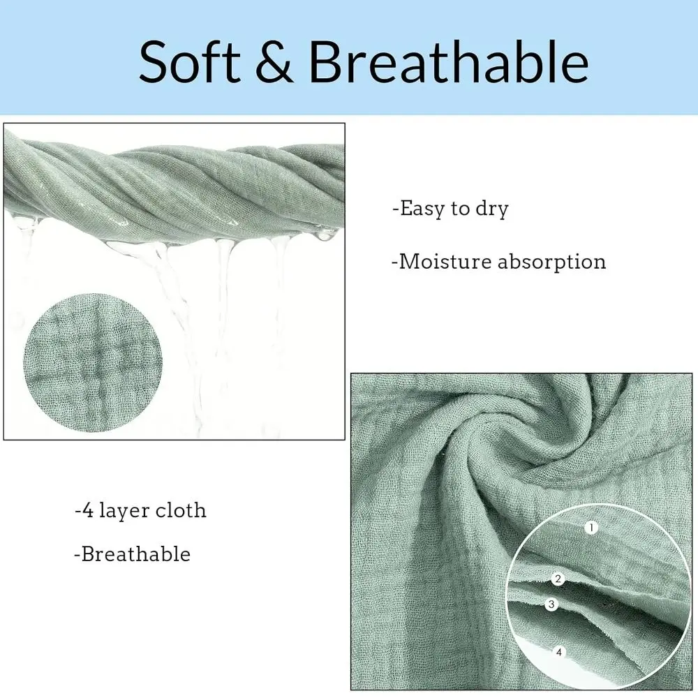 Mutifunction Cotton Muslin Washcloths Random Color Soft Saliva Towel Easy to Clean Newborn Handkerchief Infant