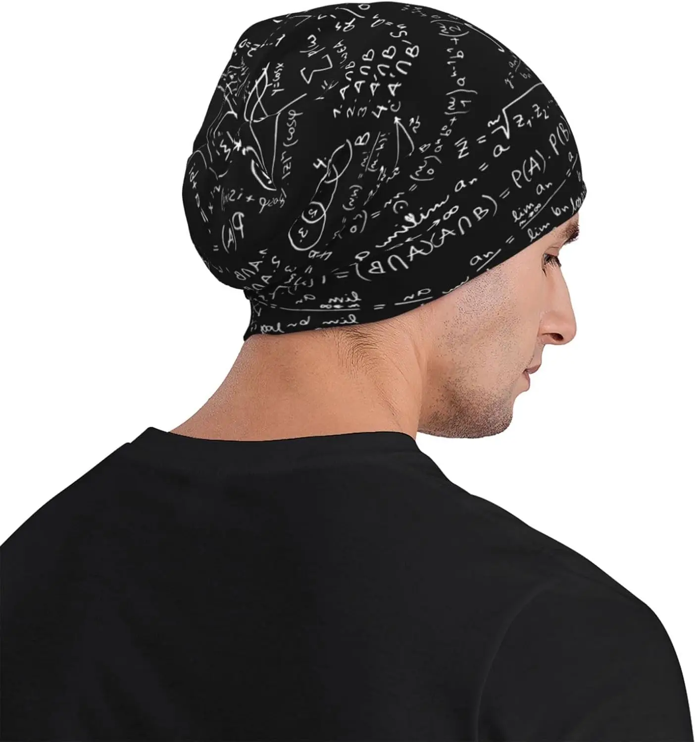 قبعة نسائية سوداء مترهلة من القطن قبعات كيميائية للسرطان أغطية الرأس قبعات عمامة فضفاضة على شكل جمجمة وشاح للنوم