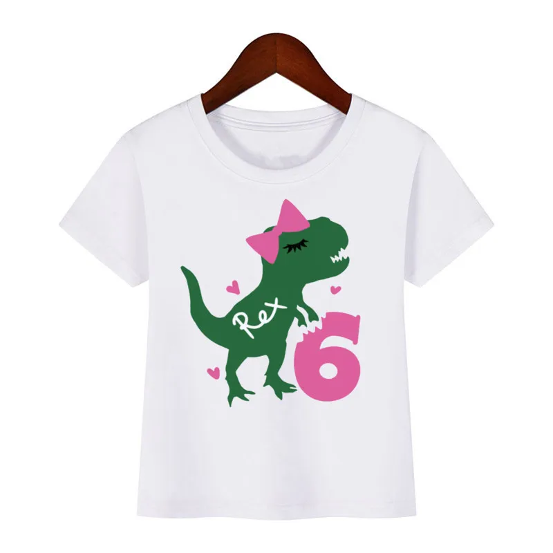 Dinosaur Birthday 1-9 Shirt T-Shirt Wild Tee Girls Party Outfit T Shirt Dinosaur Theme Clothes Kids Gifts Fashion Tops Tshirt