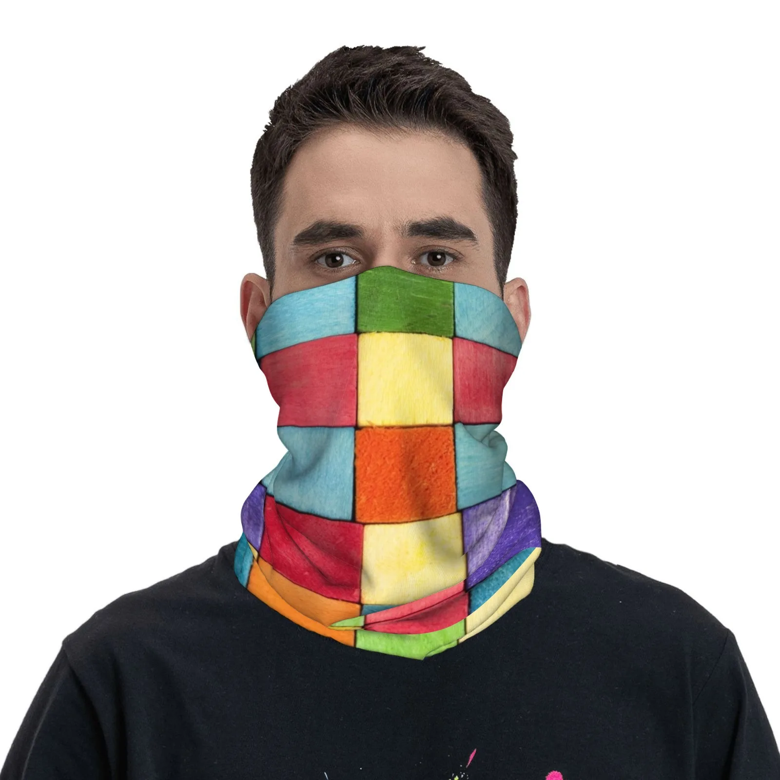 

Настраиваемые гетры с ярким разноцветным квадратным узором — мягкие, дышащие — идеально подходят для ежедневного использования и приключений на свежем воздухе