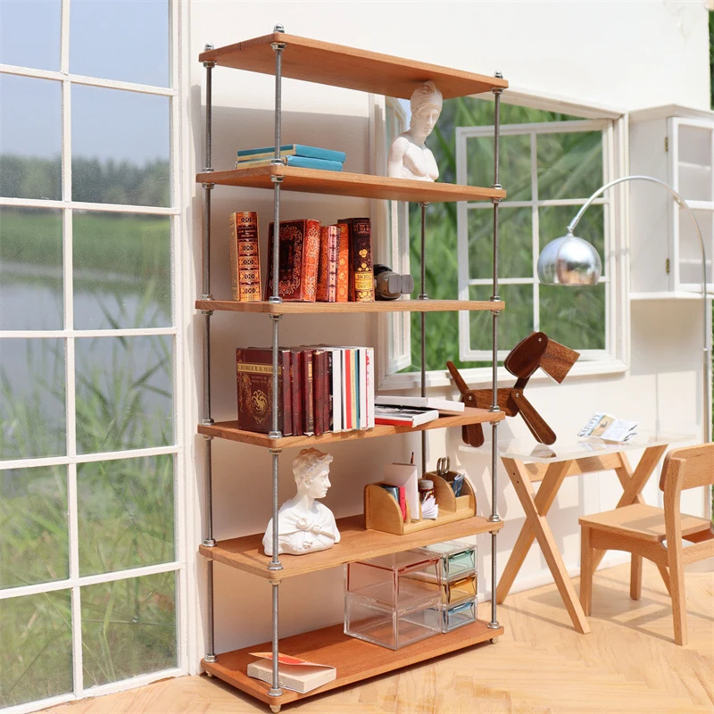 1:6 Dollhouse Miniature Multi Layer Storage Rack Shelf Bookshelf Furniture Decor