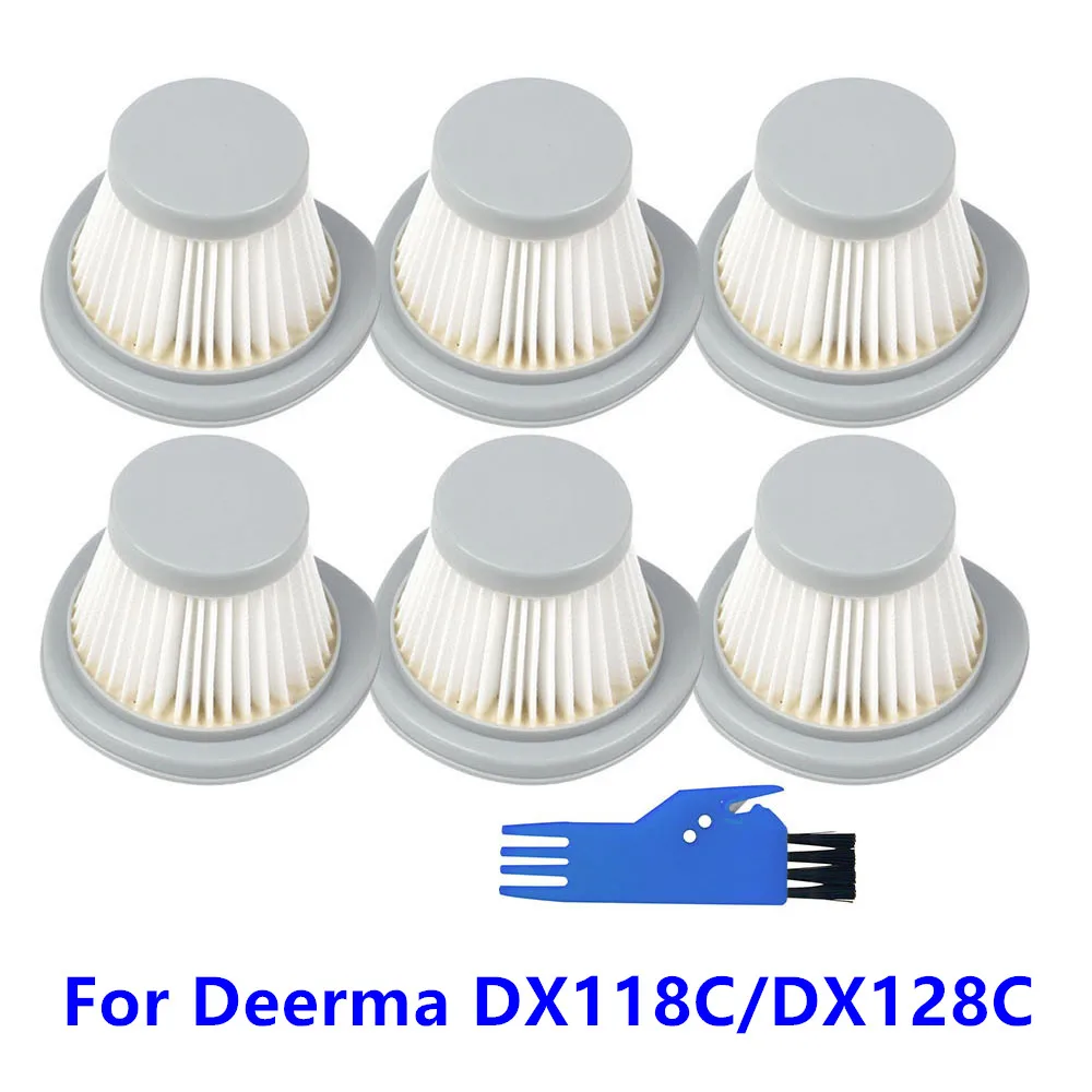 6PCS HEPA Filters For Deerma DX118C/DX128C Hepa Filter Vacuum Cleaner Parts