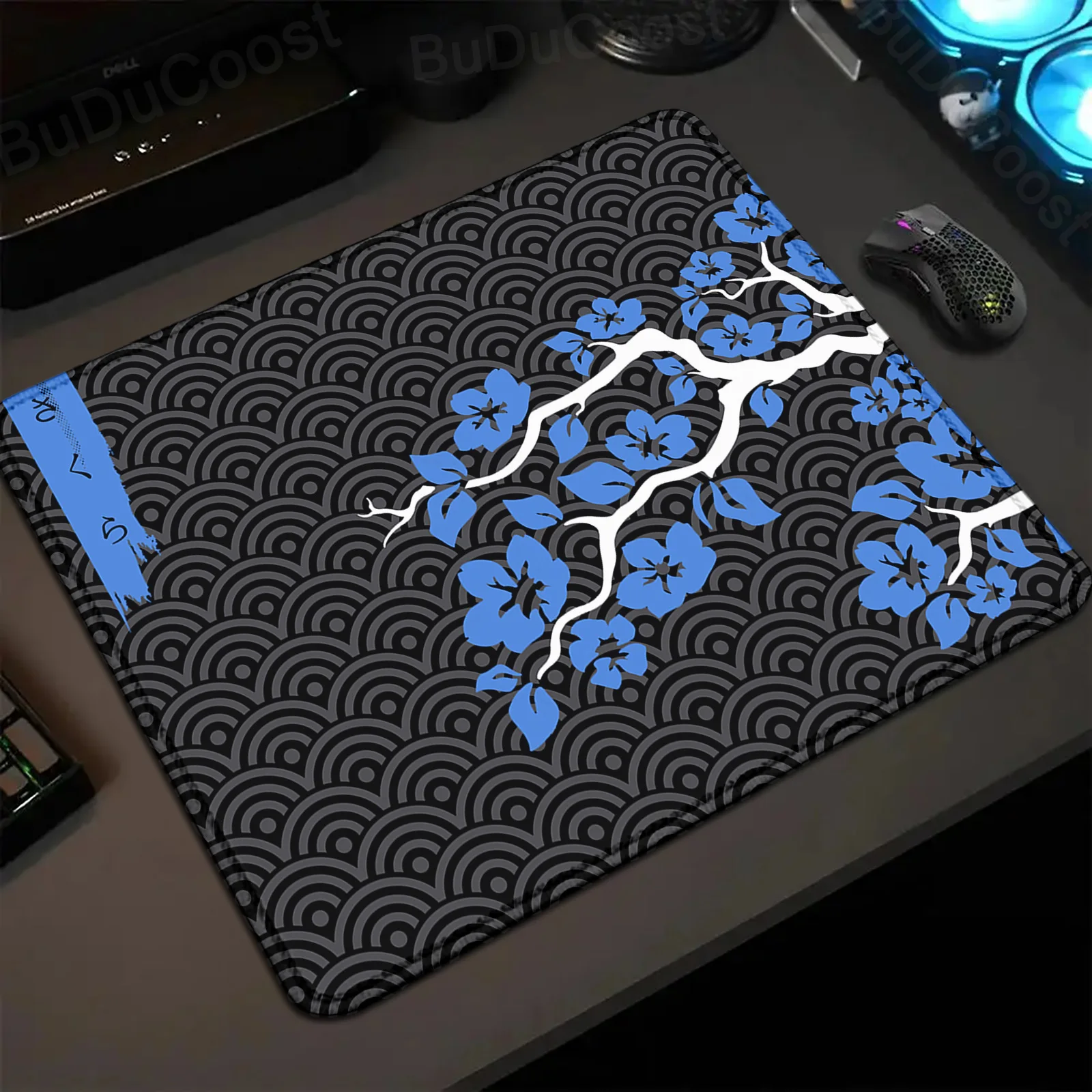 Small Size Mousepad Sakura Art Design Rug 18x22cm Gaming Accessories Purple Flower Cute Deskmat Lock Edge Keyboard Mice Mat Gift