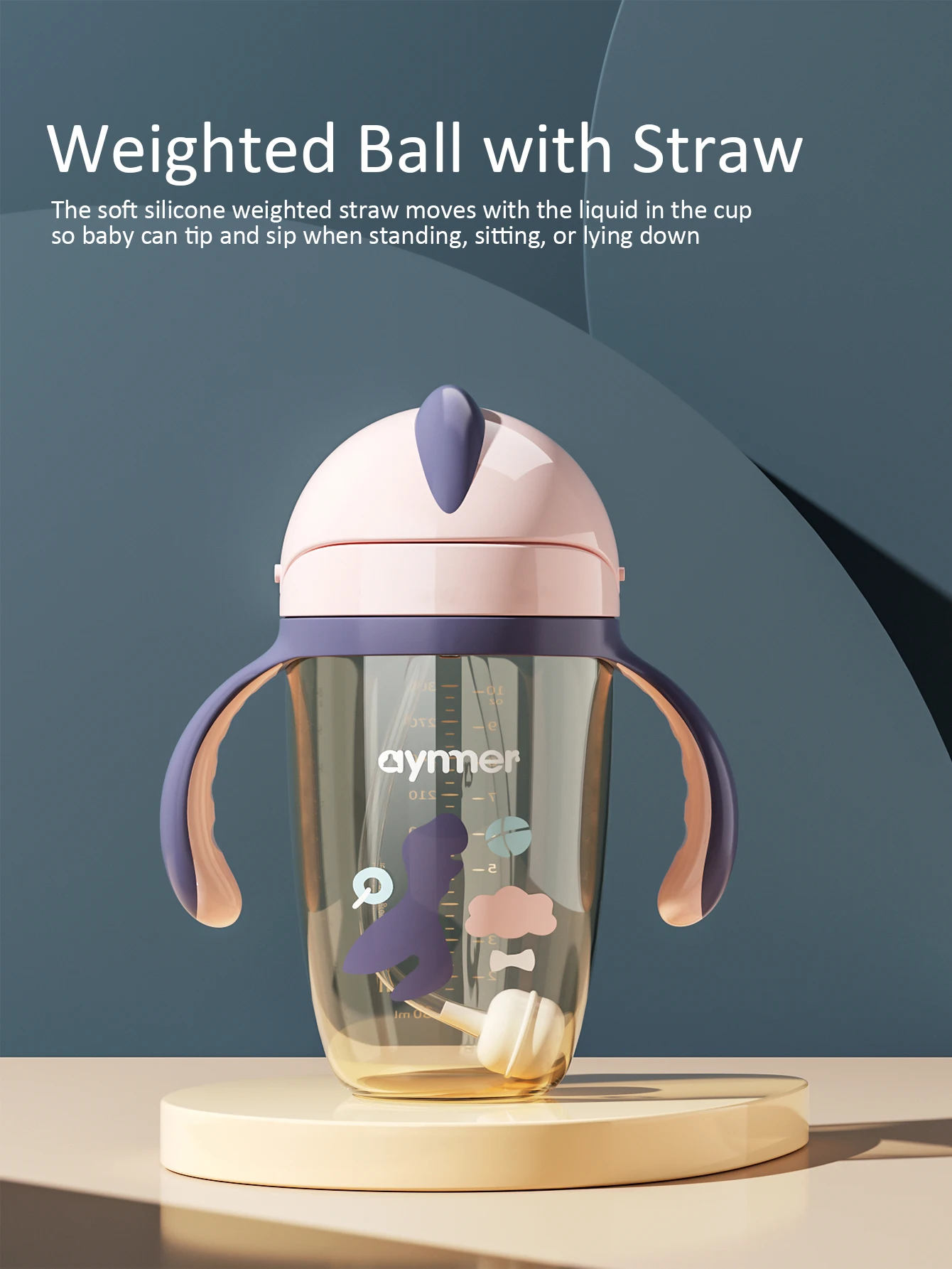 كوب سيبي للأطفال بمقابض، زجاجة مياه مضادة للتسرب ومضادة للاختناق، مقاومة للسقوط، محمولة للأطفال/الأطفال الصغار، خالية من مادة BPA #5