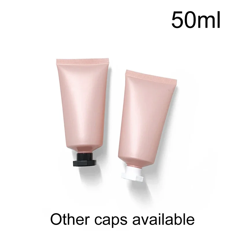 

50ml Matte Pink Squeeze Cleanser Lotion Container 50g Frosted Soft Tube Makeup Packaging Empty Plastic Refillable Bottles