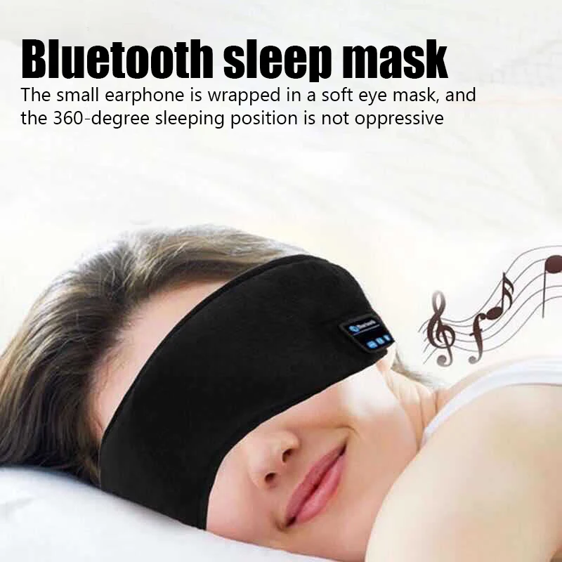 Bluetooth Sleeping Headphones Eye Mask Sleep Headphones Wireless Intelligent Shading 3D Soft Elastic Comfortable Music Earphones