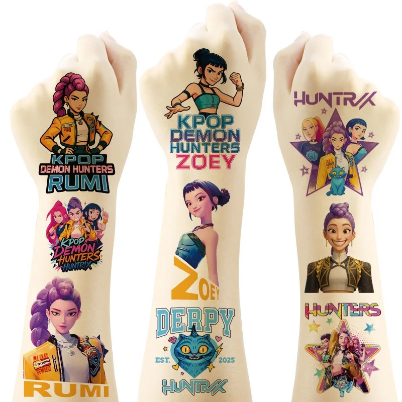 Miniso الكرتون K-Pop عبرت هنتر ماجيك فتاة مجموعة لصاقات وشم 20 ورقة نقل المياه المتاح لاصق اللعب الكلاسيكية #1