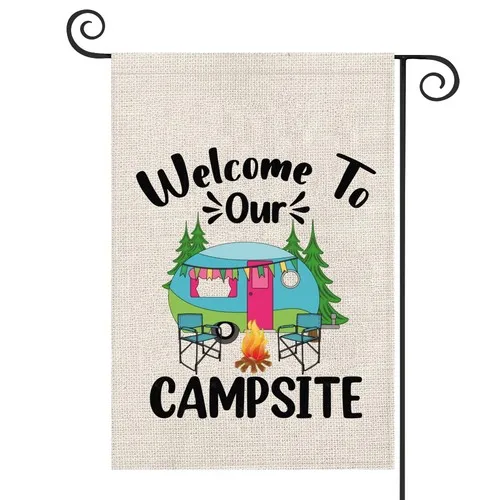 Camping RV Flag Camping Lover Yard Flag Welcome To Our Camper Garden Flag RV ... RRM IIX SSL