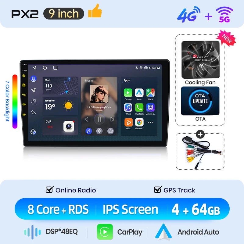 AWESAFE Draadloze CarPlay Android Auto Radio voor Audi A3 8P 2003 2004 2005-2013 Auto Intelligent Systemen RDS GPS FM BT DSP SWC