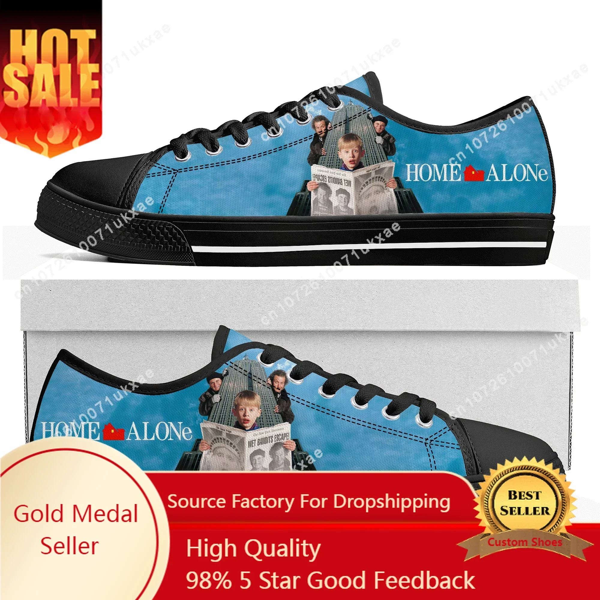 Home Alone Low Top Sneakers Mens Womens Teenager High Quality Kevin Canvas Sneaker couple Casual Shoes Customize DIY Shoe