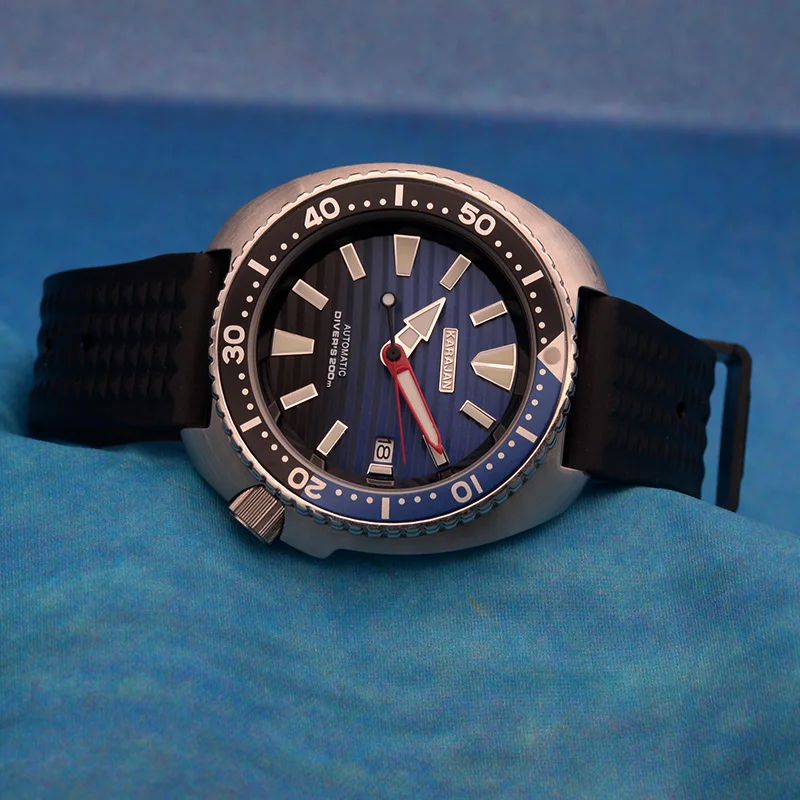 KARAJAN Rùa Bào Ngư Thép Không Gỉ Lặn Nam Wth NH35 Tự Động Chuyển Động 200M Chống Nước Chống Gốm Ốp Viền