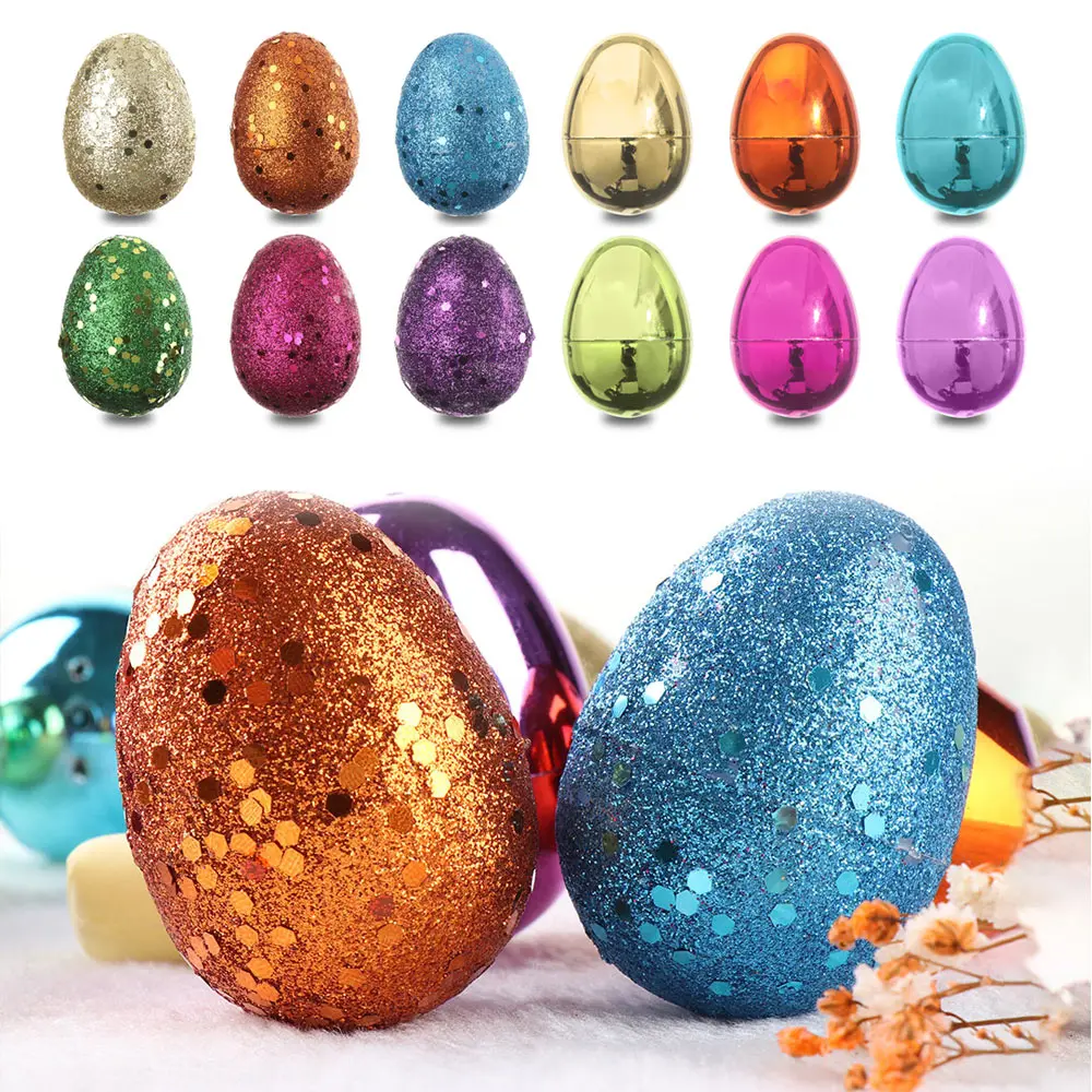 1pc Easter Egg Electroplate Flash Powder Eggs Funny Easter Egg Toy Easter Gift Decor for Kids Birthday Party Decor