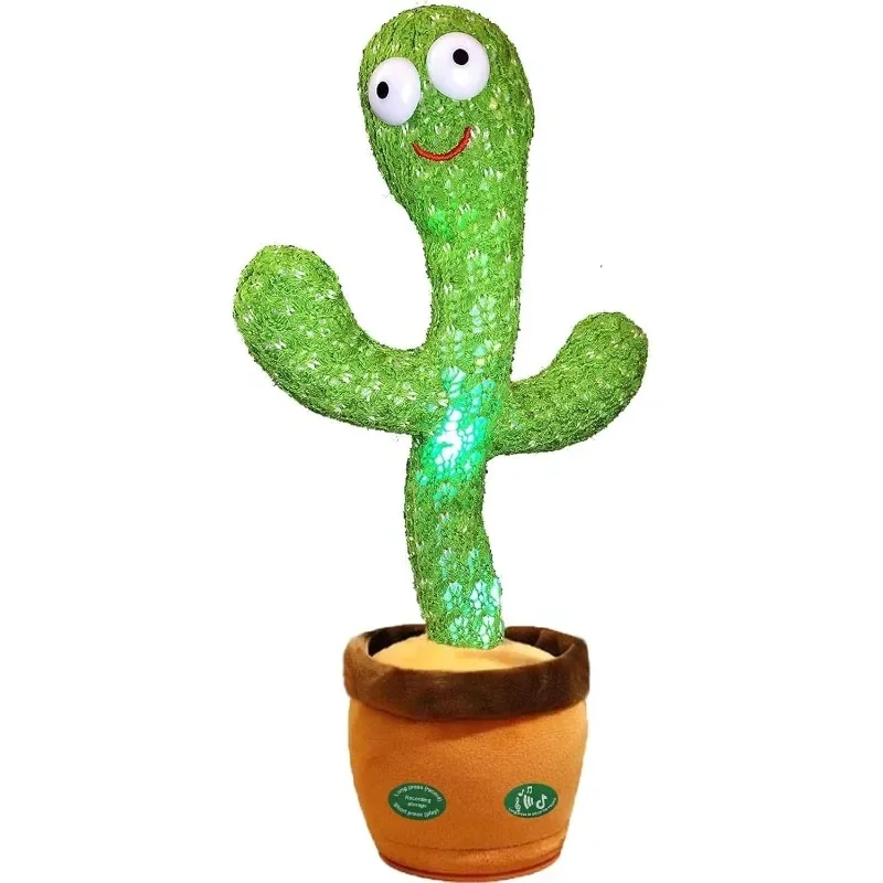 Dancing Talking Cactus Mimicking Toy Talking Repeat Singing Sunny Cactus Toy 120 Pcs Songs for Baby 15S Record Your Sound