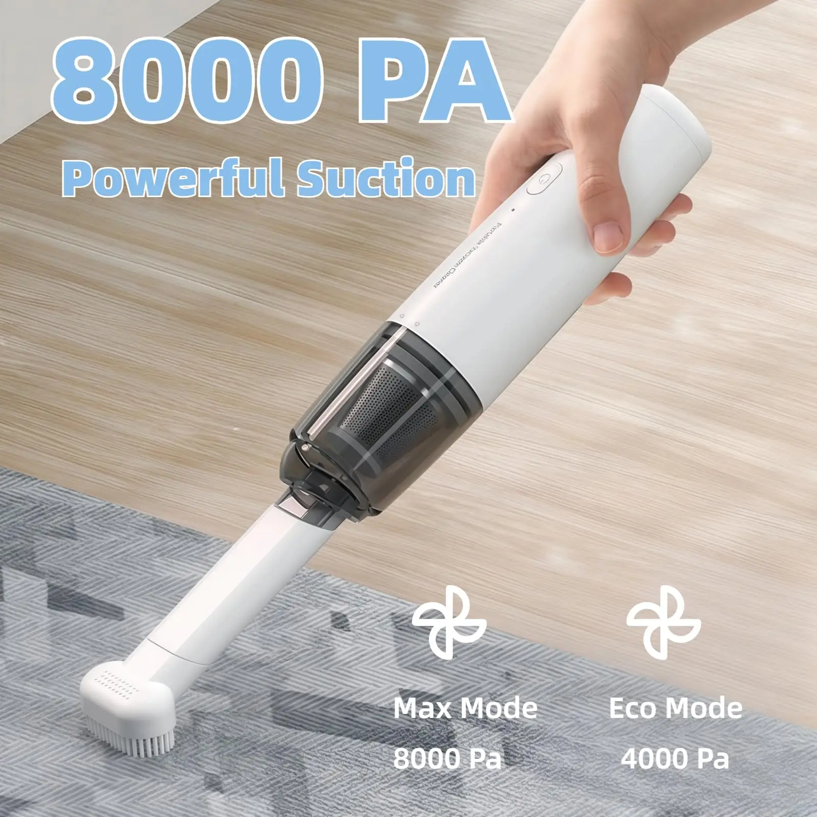 Portable Car Vacuum Cleaner, Cordless Handheld Vacuum, Lightweight Mini Vacuum for Car and Home with Washable HEPA Filter view 3