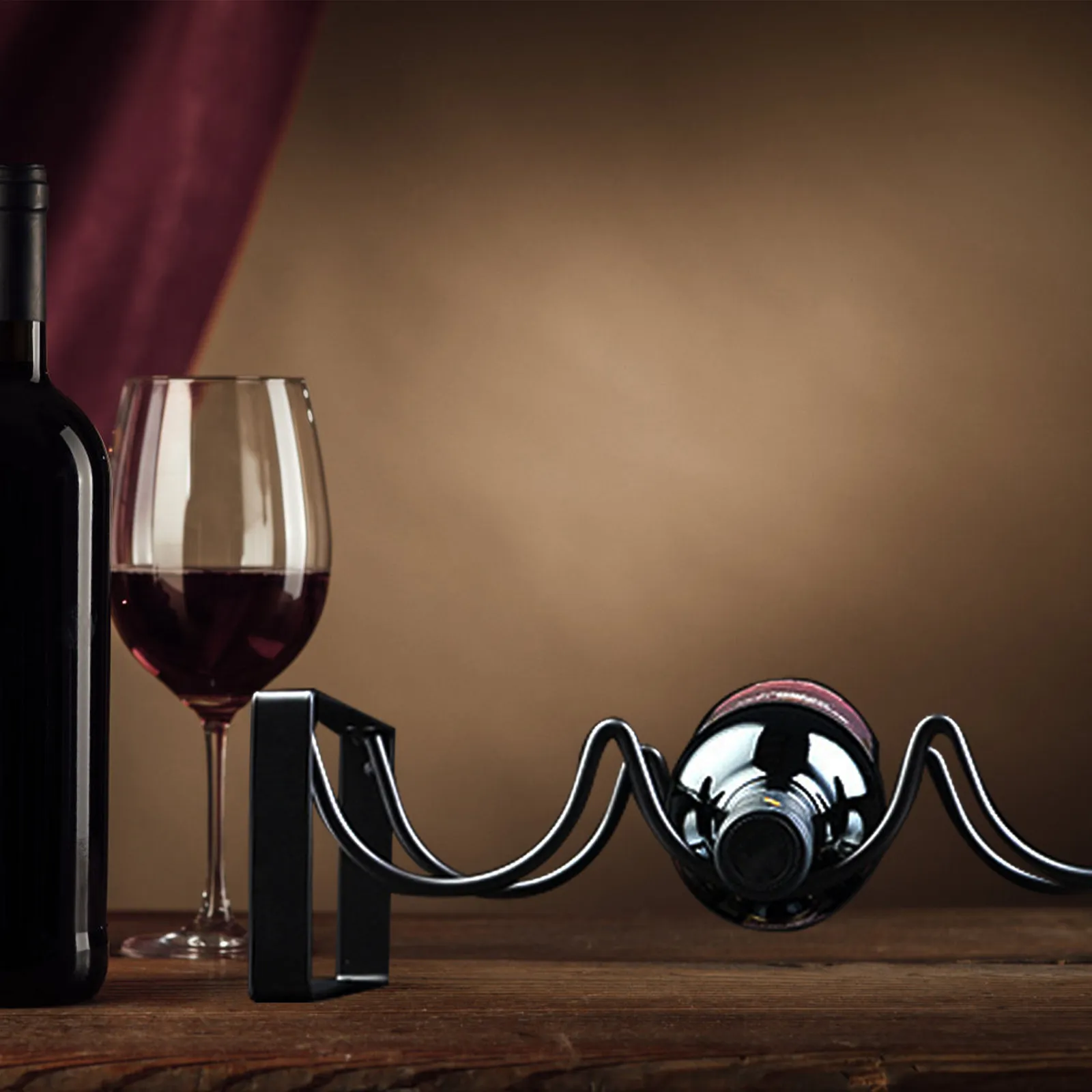 

1Pcs Premium Iron Wine Display Rack Elegant Modern Home Wine Organizer Stackable Bottle Holder for Kitchen Bar Restaurant Decor