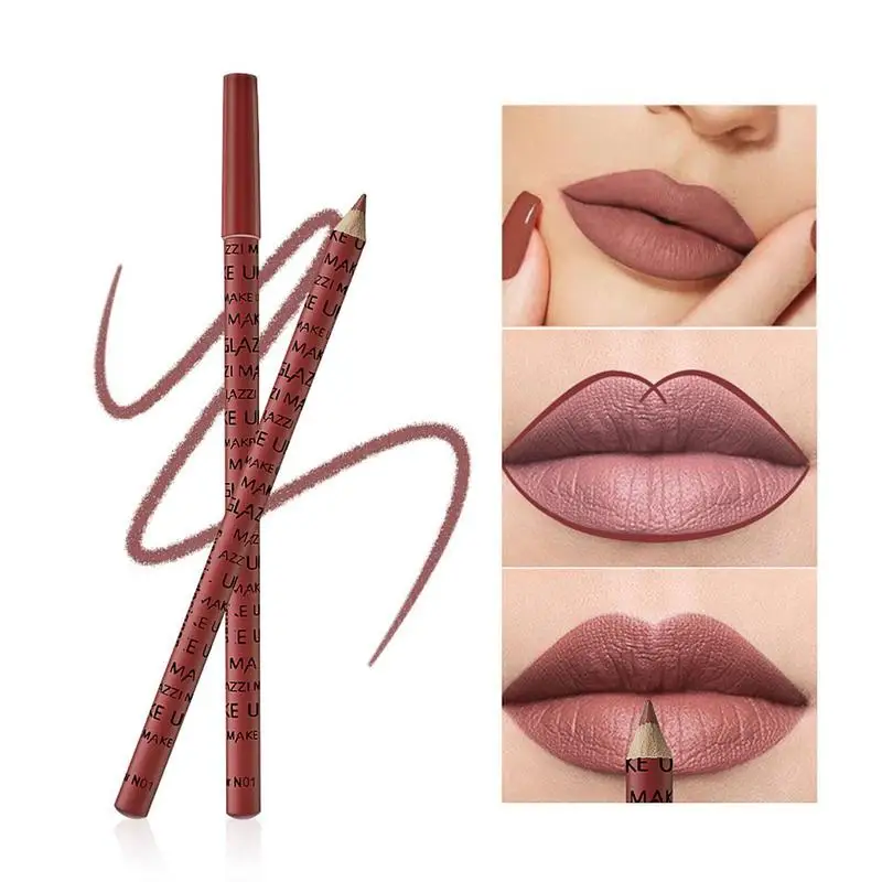 12 Assorted Colors Lip Liner Pencil Set Lip Pencil Set High Pigmented Natural Lip Makeup Soft Pencils Matte Smooth Lip Liners