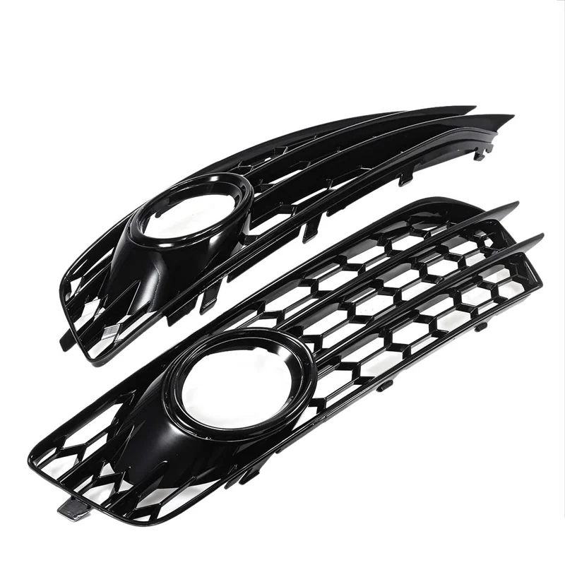 

1 Pair Car Front Bumper Fog Light Mesh Grille Accessories For A3 8P S-Line 2009-2012 Fog Lamp Honeycomb Grille Covers-T61C