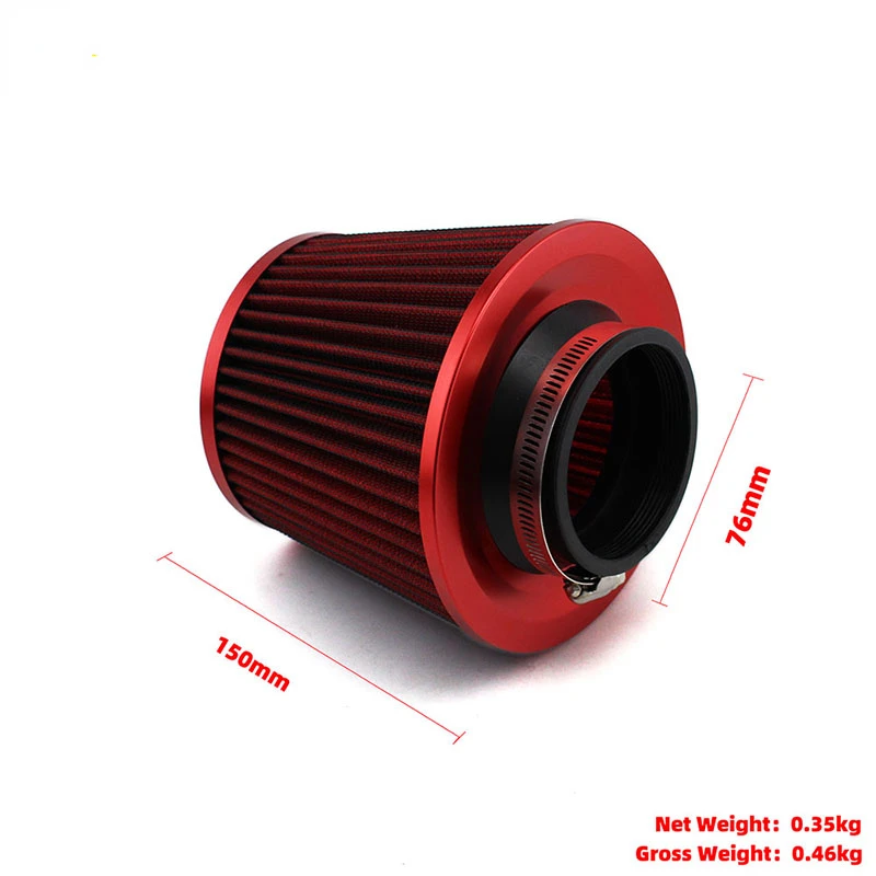 Performance Air Intake Filter High Flow 76mm Sports Racing Car Tuning Cold Mushroom Head 6 Inch Cone Airfilter  Universale