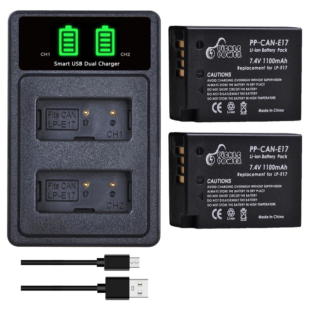 

LP-E17 Battery and Charger for Canon Eos R8, R10, R50, Eos RP, Rebel T8i, T7i, T6i, T6s, EOS M3, M5, M6, 200D,77D,750D,760D,800D