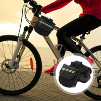 Bike Bag Triangle Storage Pouch for Handlebar Cycling Road Bicycle Bags Black Saddle Lightweight Durable Reflective Strips