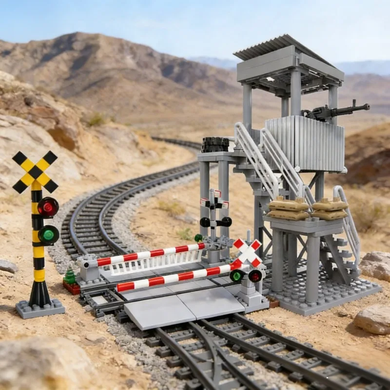 

MOC City Train Rail Tracks Flexible Straight Curved Switch Forked Crossing Uphill Railway Building Blocks DIY Bricks Set Kid Toy