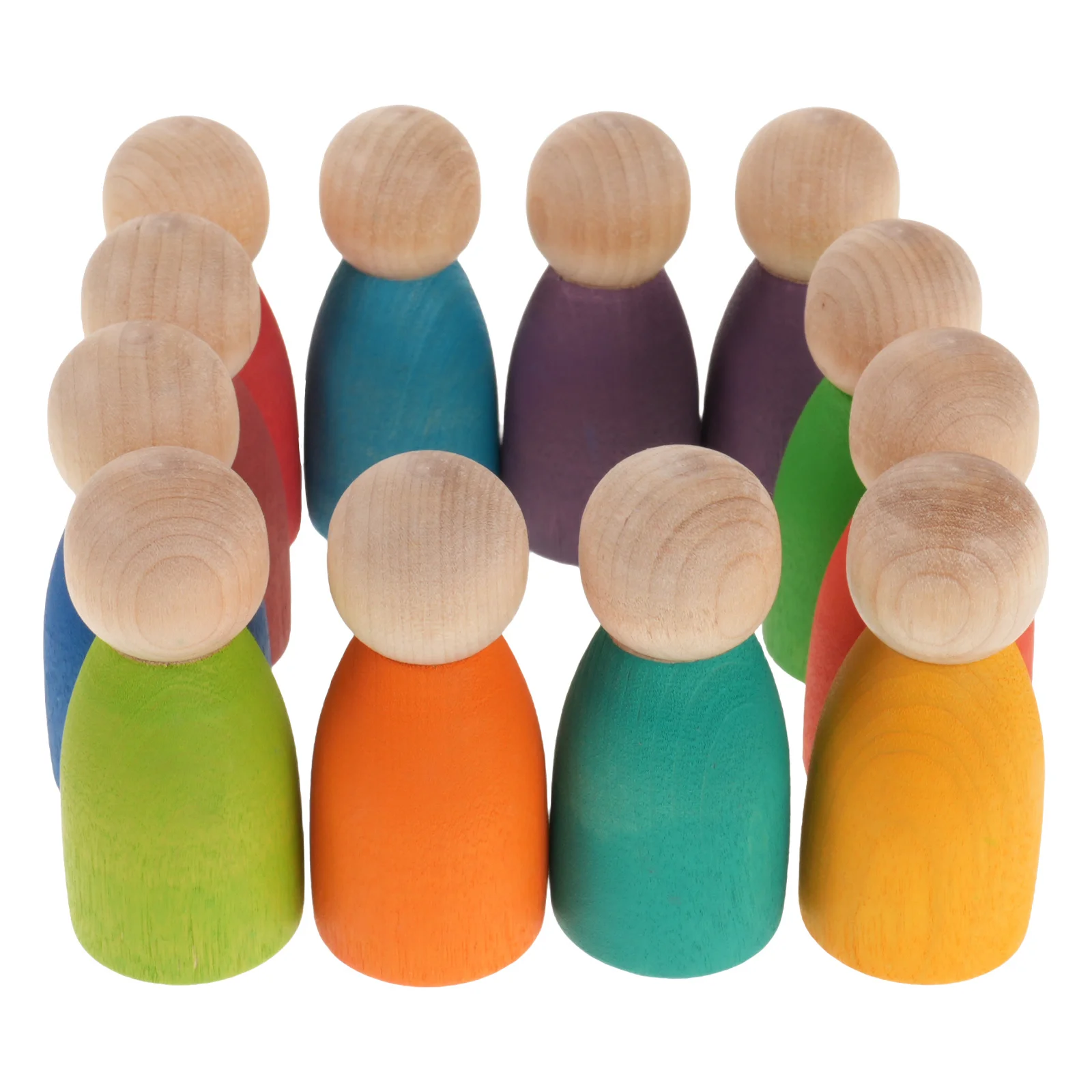 Piquets de tri des couleurs arc-en-ciel pour les tout-petits, blocs de construction Montessori, motricité Fine, apprentissage préscolaire, 12 pièces