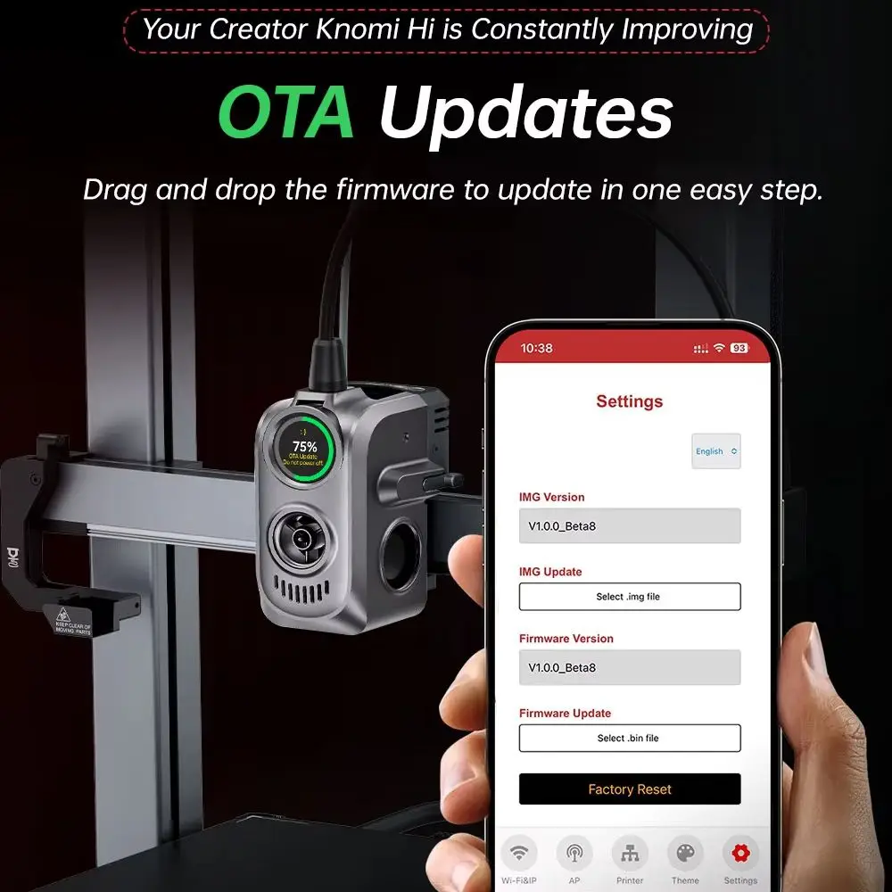 

BIGTREETECH Creator Knomi Hi Display Smart Screen UI For Creality Hi 3D Printer Visualized Status Custom Colors GIFs