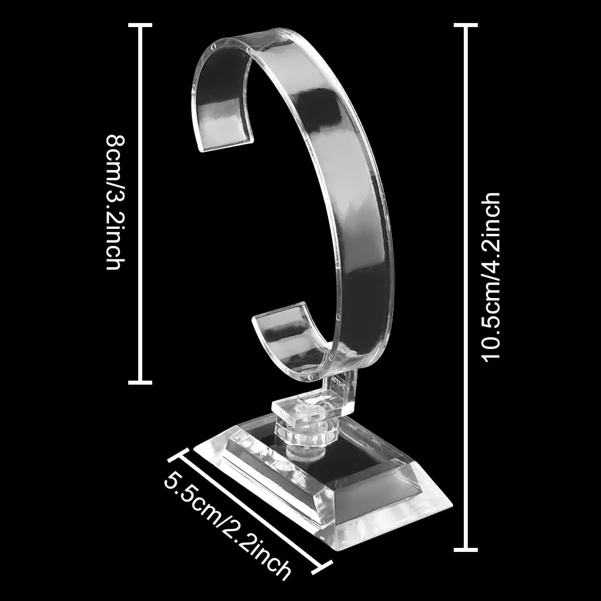 الجملة 10 قطعة حامل عرض ساعة أكريليك شفاف ، لساعة/سوار رجالي ، منظم ثابت للمنزل/المتجر مع رف C-Ring